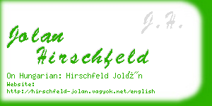 jolan hirschfeld business card